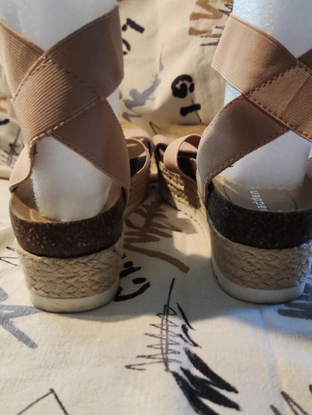 Steve Madden Pink Elastic Espadrille Platform Sandals